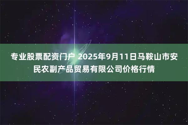 专业股票配资门户 2025年9月11日马鞍山市安民农副产品贸易有限公司价格行情