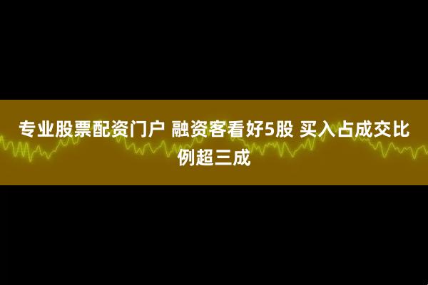 专业股票配资门户 融资客看好5股 买入占成交比例超三成